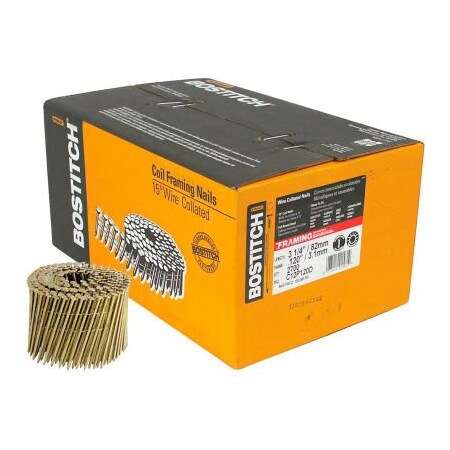 Dewalt Collated Framing Nail, 3-1/4 in L, 15 Degrees C12P120D